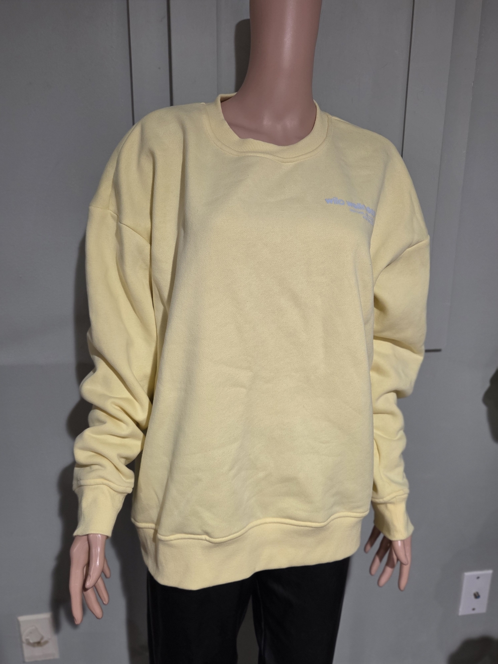 Wilo The Label Wellness Oversized Crewneck Sweatshirt Yellow Blue L - Picture 15 of 16